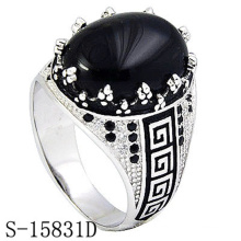 Modeschmuck 925 Sterling Silber Ring mit schwarzem Achat